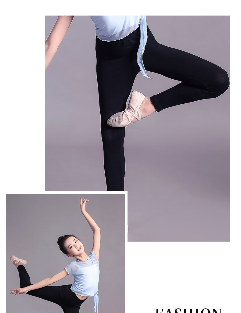 儿童舞蹈裤弹力紧身裤女童芭蕾舞练功裤女孩黑色七分九分打底裤子