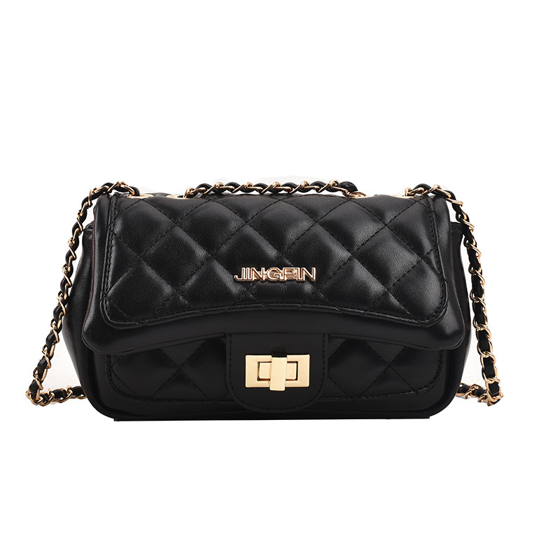 Classic Style Rhombus Chain Bag 2022 New Twist Lock Shoulder Bag Summer New Small Square Bag Western Style Crossbody Women's Bag