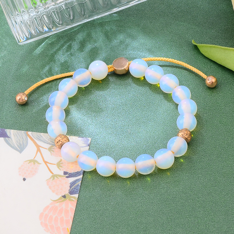 新款简约蛋白石串珠手链女流苏手串时尚ins小众设计古风单圈手链