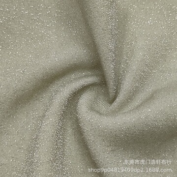 韩国超亮银丝针织面料 140g锦纶亮丝舞台服女装面料 闪光金银线