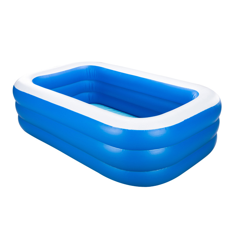 Children's Inflatable Swimming Pool Thickened Baby Adult Home Use Swimming Pool Factory Direct Supply Blue and White Square Ocean Ball Pool