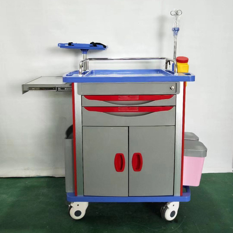 医用abs静音防滑治疗车新款急救车麻醉病历夹输液送药车医院诊所