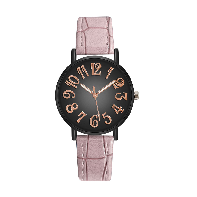 Ladies New Belt Watch Gold Shell Acupuncture Needle Casual Fashion Quartz Watch Live Room Best-Selling in Stock Wholesale