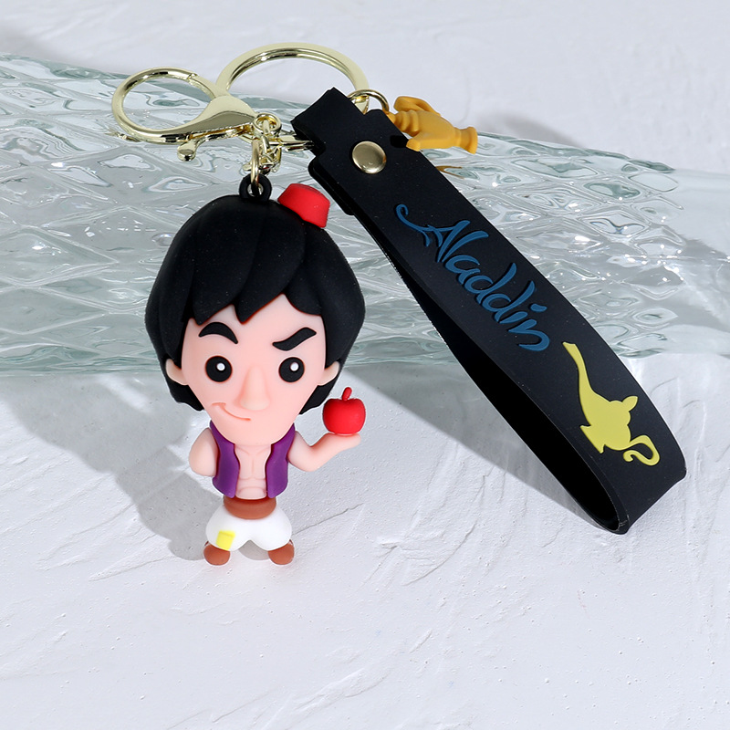 Cartoon Anime Aladdin Silicone Doll Keychain Pendant Lamp of Aladdin Bag Car Pendant Gift