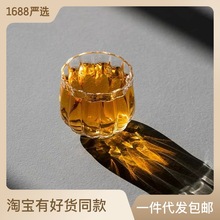 厂家批发高硼硅玻璃主人杯花型闻香杯家用功夫茶具创意莲花品茗杯