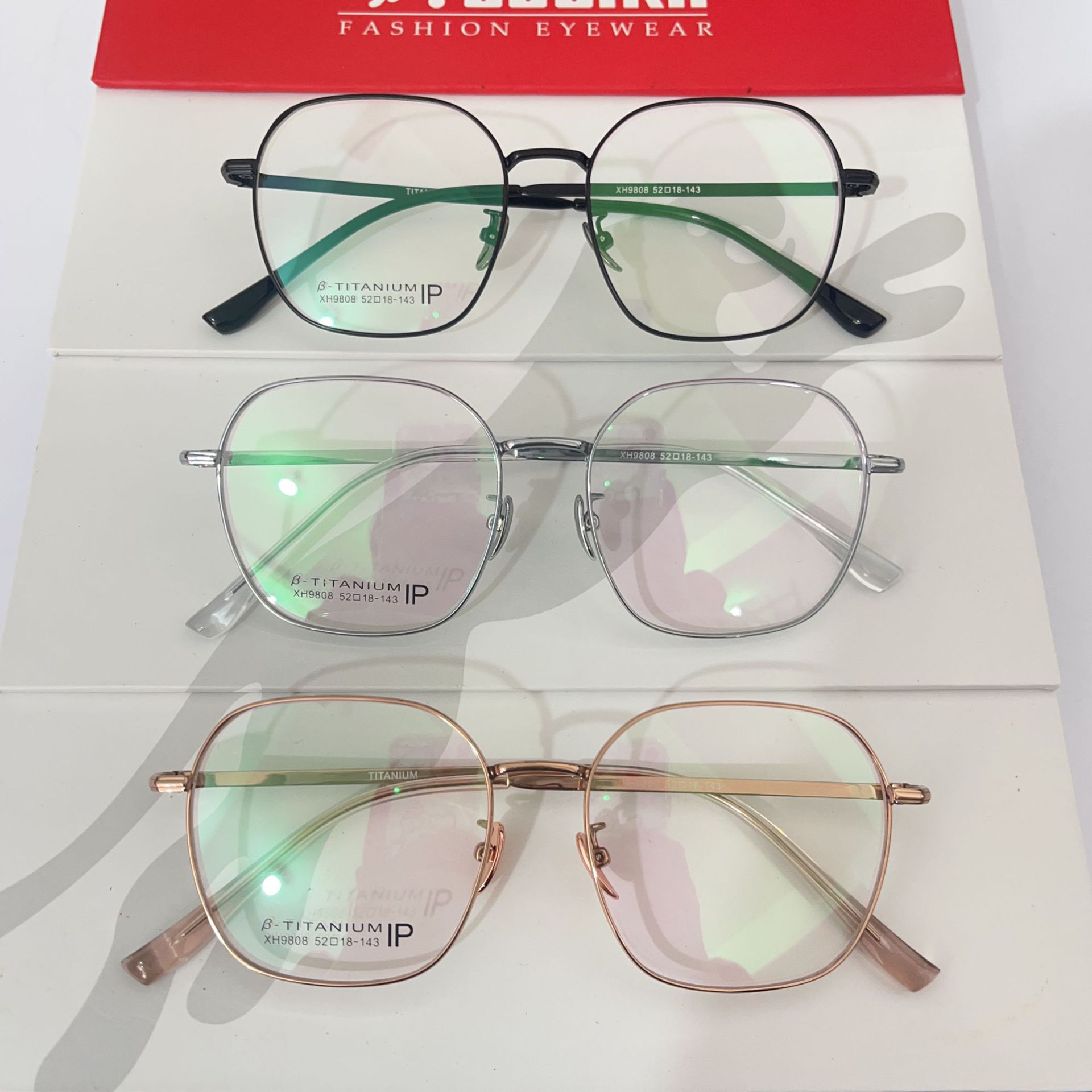 复古半钛眼镜框超轻半钛文艺复古近视眼镜框纯钛鼻托ip电镀复古架