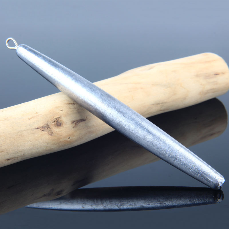 刀锋锚钩铅坠长条形锚鱼铅坠防挂底圆柱带环铅砣笔铅划鱼挂鱼铅坠