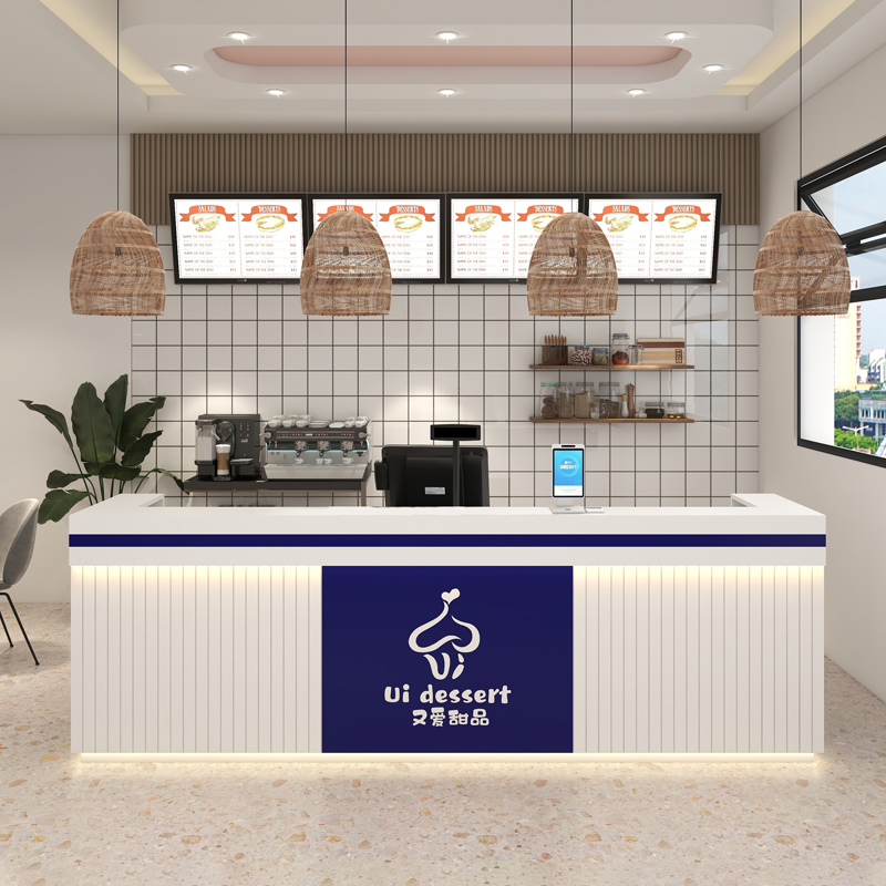 奶茶店吧台便利店收银台简约现代餐饮蛋糕店宠物咖啡店前台桌柜台