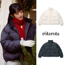 米妮同款 Rolarola韩国设计师品牌 学院风纯色宽松立领保暖棉服女