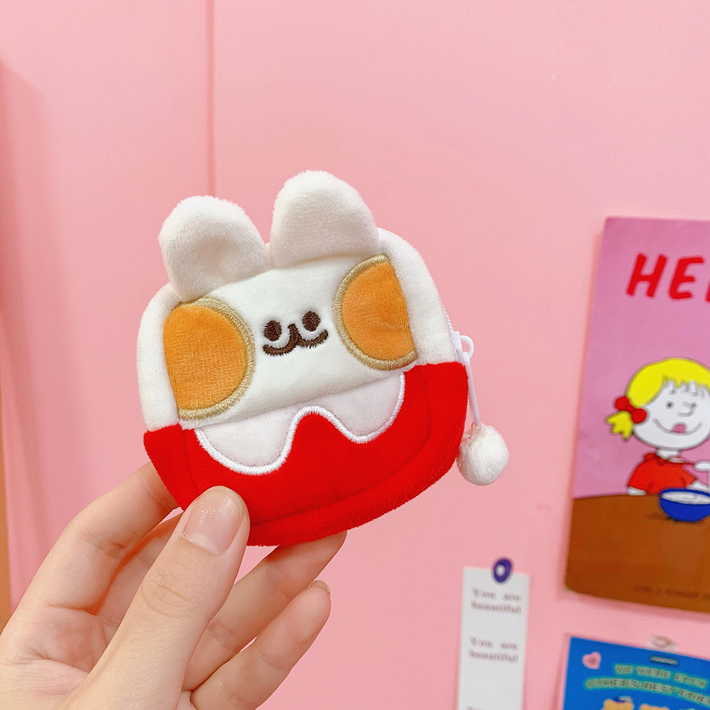 Korean Style Online Influencer Cute Plush Shy Rabbit Bread Rabbit Super Cute Earphone Bag Pendant Plush Toy Schoolbag Pendant