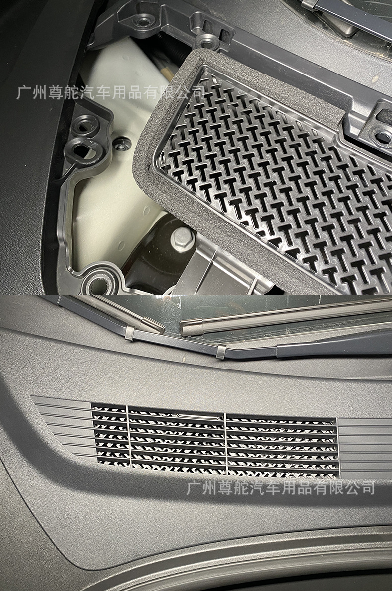 适用于2021特斯拉model3空调进气口防虫网前机盖防树叶隔离网改装