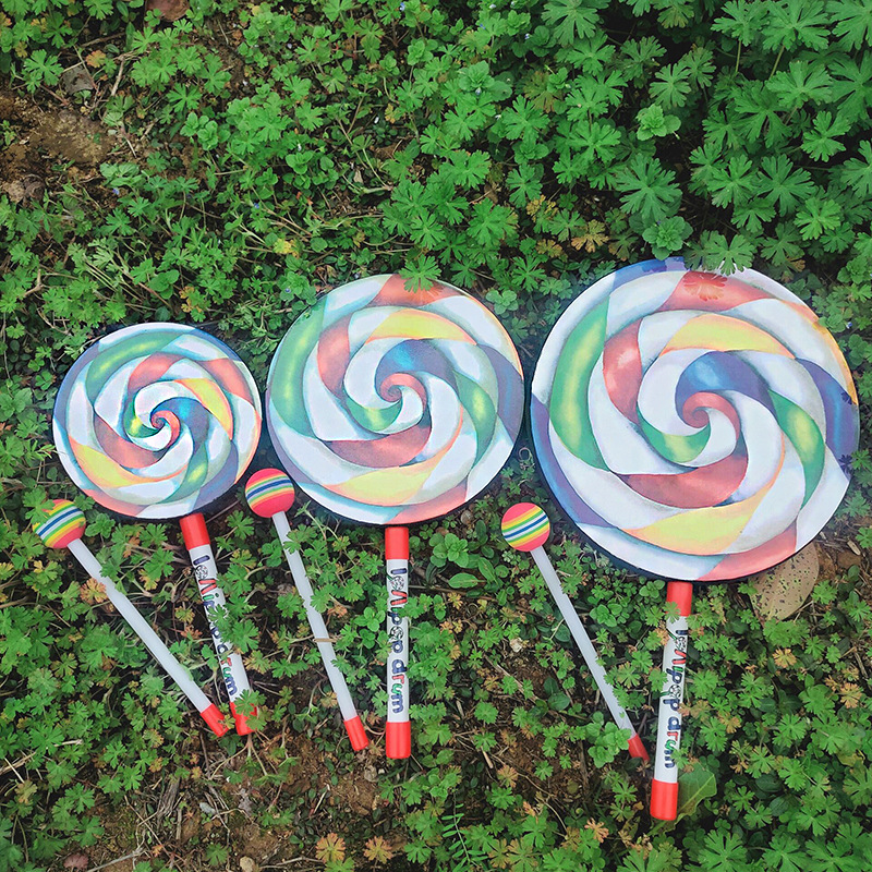 棒棒糖鼓奥尔夫打击乐器pvc塑料手鼓6寸8寸10寸儿童棒棒糖鼓-阿里巴巴