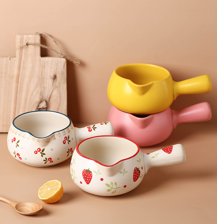 陶瓷小奶锅泡面锅小煮锅热牛奶可爱宝宝辅食锅小锅子家用煮面砂锅