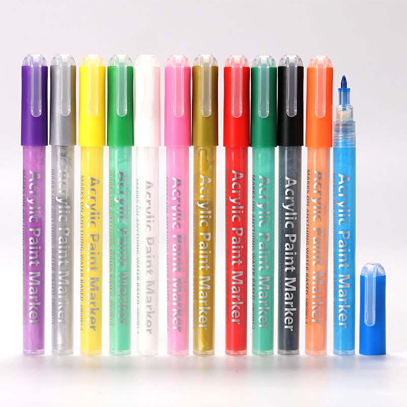 0.7mm Acrylic Marker Pen 100 Colors Suit Water-Based Paint Fixer Graffiti DIY Mark Acrylic Paint Marking Pen