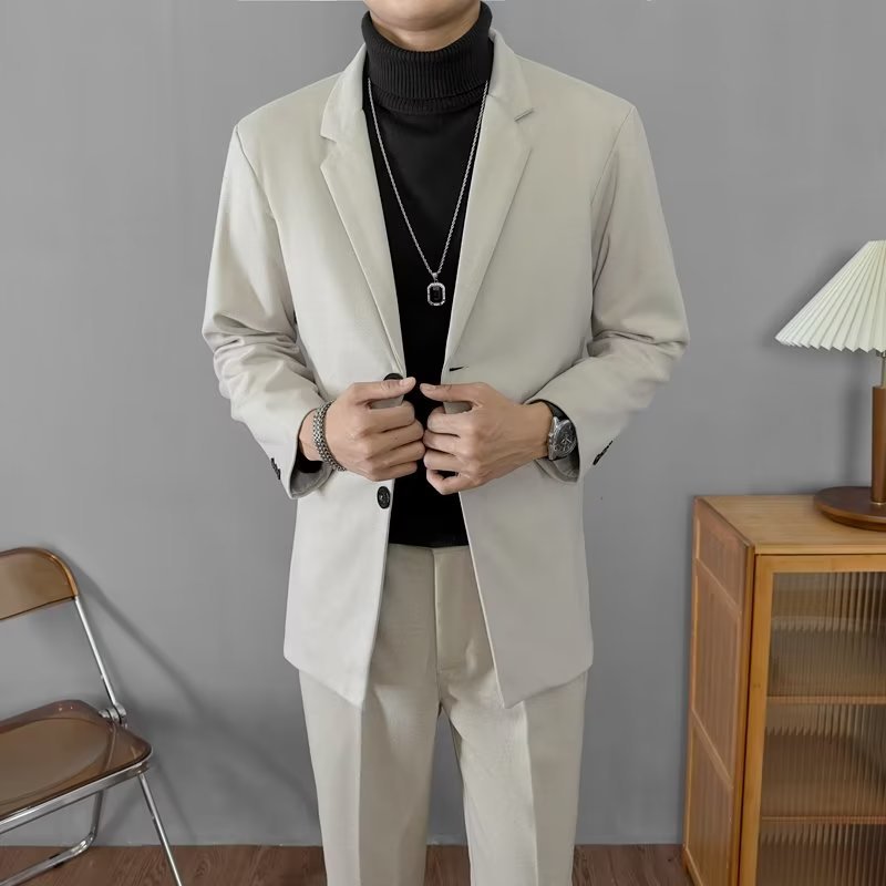 韩版潮牌西装套装男港风秋季商务休闲西服潮流小西装外套-阿里巴巴