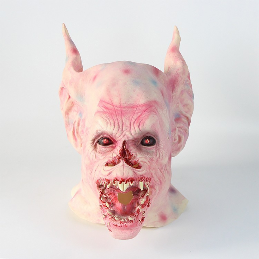 万圣节恐怖怪吸血蝙蝠面具整蛊吓人道具乳胶动物面具蝙蝠怪头套