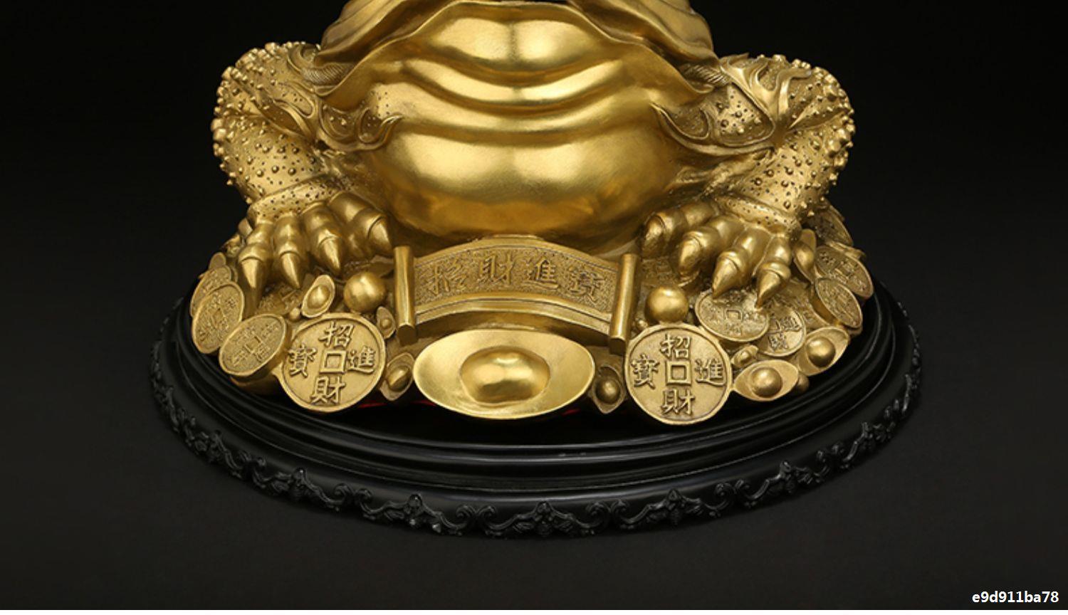 全铜金蟾招财摆件 三足金蟾蜍店铺开业礼品客厅酒柜办公桌装饰品-阿里