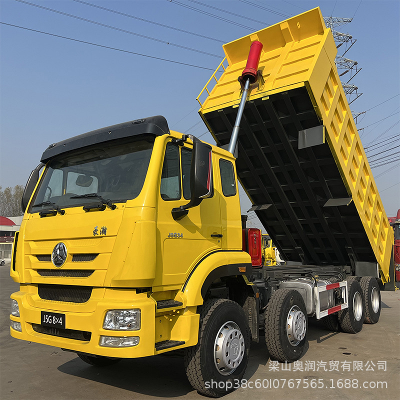 专业出口豪瀚12轮自卸车卡车二手翻斗车 375马力砂石料倾斜车