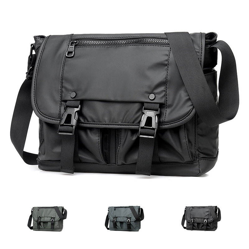 2023 New Men's Messenger Bag Business Commute Simple Messenger Bag Water Repellent Retro Overalls Style Shoulder Bag Batch