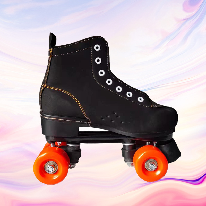 新款成人双排溜冰鞋四轮滑鞋男女通用旱冰鞋训练休闲双排高弹pu轮