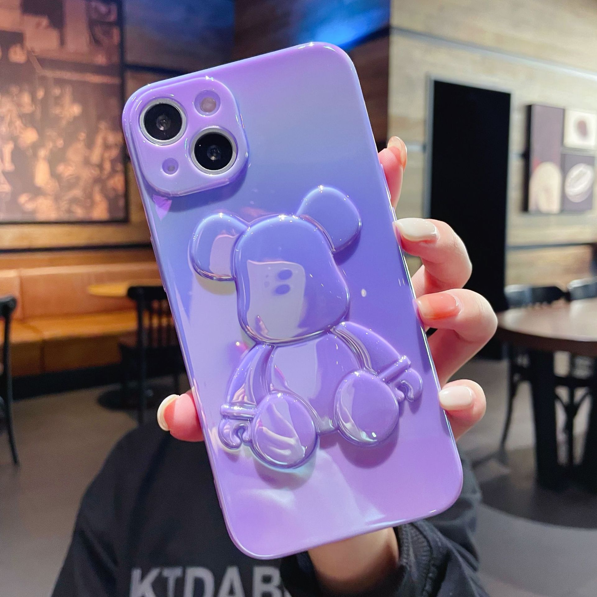 炫彩渐变暴力熊苹果11适用iphone13 pro max手机壳潮牌12立体软壳