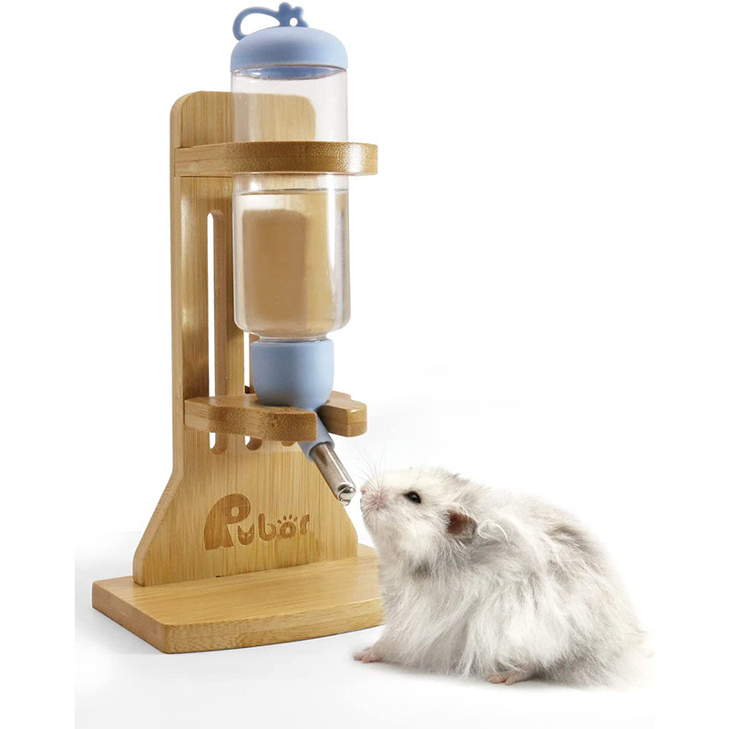 Bamboo Hamster Kettle Bracket Djungarian Hamster Rabbit Pet Water Fountain Bamboo Frame Vertical Adjustable Pet Supplies