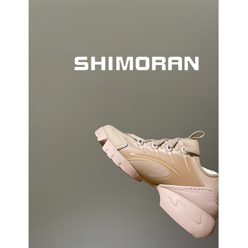 SHIMORAN/高版本/升级版本系带厚底老爹鞋休闲鞋增高松糕鞋女