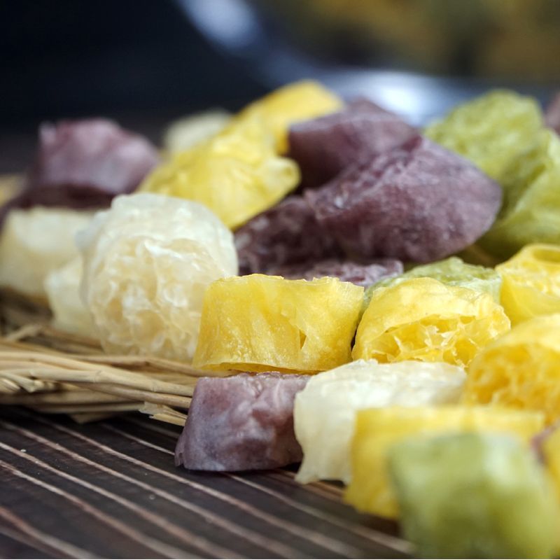 面藕网红吸汁果蔬菜带调料凉拌即食免煮彩色素面筋干货批发礼盒装