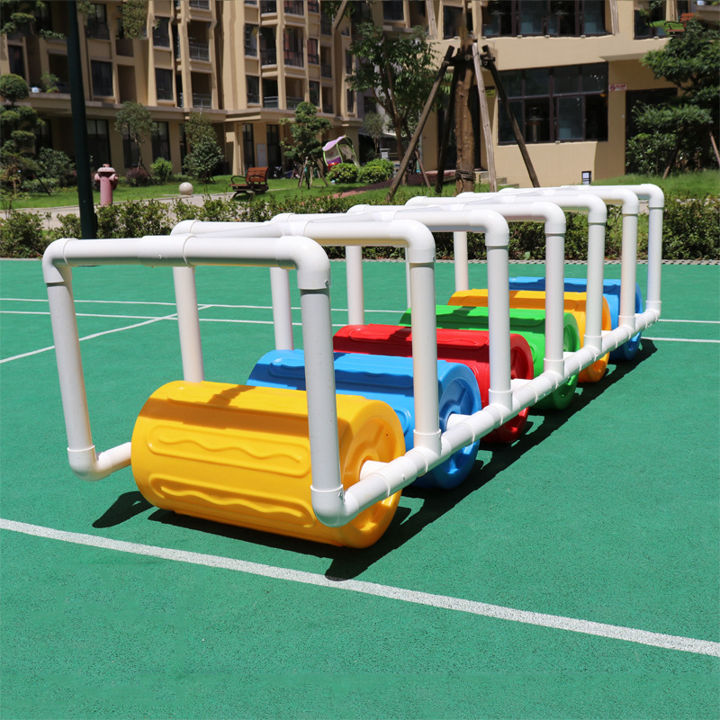 加工定制幼儿园彩色滚筒协力车儿童户外多人游戏赛车协助滚滚车