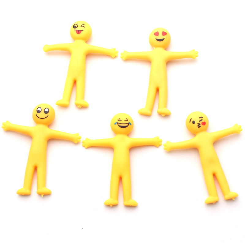 跨境热销弹射小黄人黄色小人解压玩具表情减压tpr拉拉乐拉伸玩具