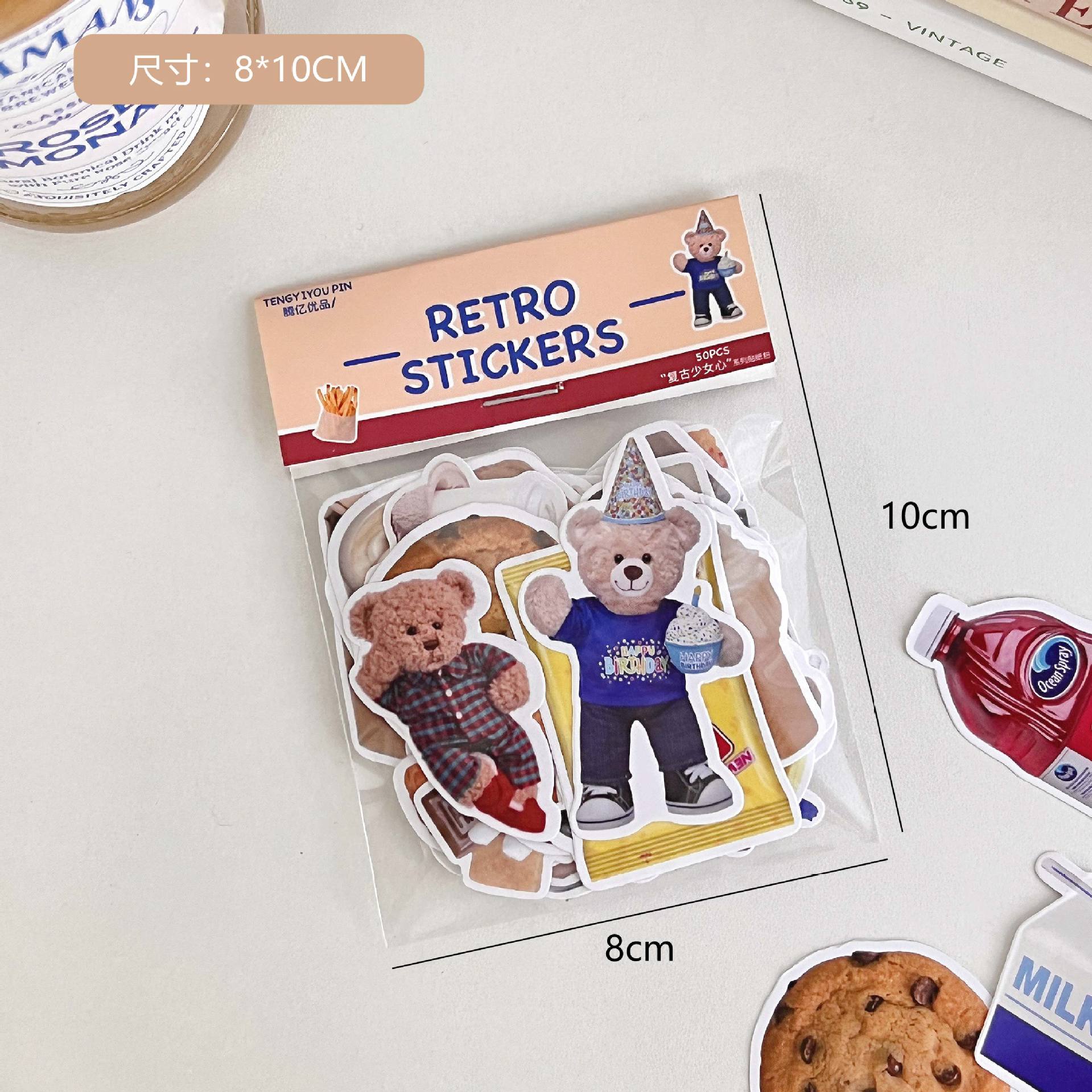 50 Simple Stickers Ins Style Food Dessert Hand Account Mobile Phone Laptop iPad Decorative Waterproof Stickers