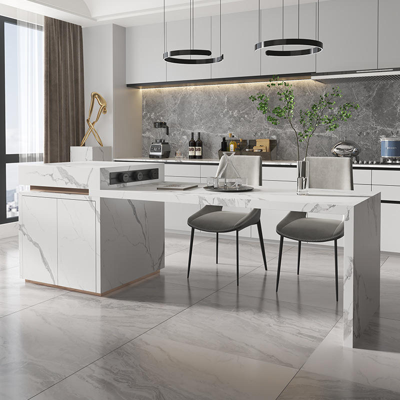 定制岩板岛台餐桌一体工厂专业设计订制大小户型家具中岛台吧台椅