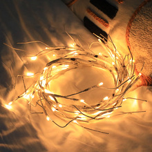 圣诞婚庆节日铜线灯室内外卧室场景圣诞彩灯批发LED白桦树枝藤条