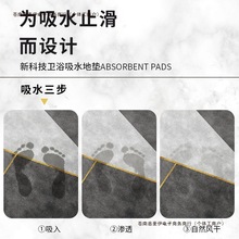 轻奢地毯硅藻泥浴室吸水地垫家用卫生间防滑ZYF入户包邮