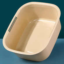 小8两大号1斤特厚长方形塑料盆水槽洗菜洗衣盆纯色家用沥水方圆圆