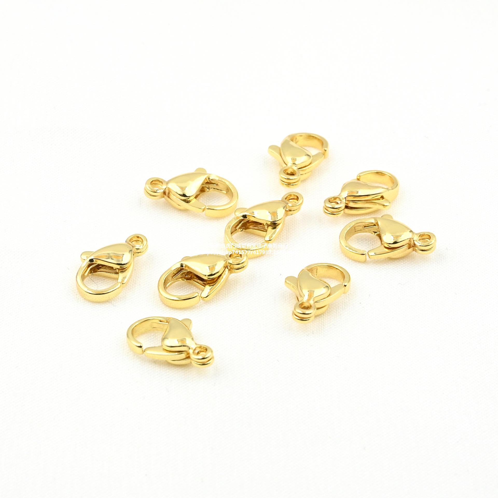 14k/18k包金保色龙虾扣 diy手工饰品配件 金色项链手链连接收尾扣