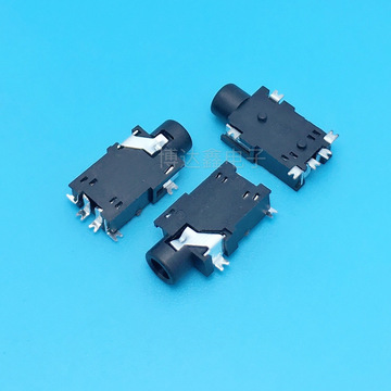 pj-228耳机插座 6脚贴片 带固定柱 镀银 2.5mm音频母座-阿里巴巴