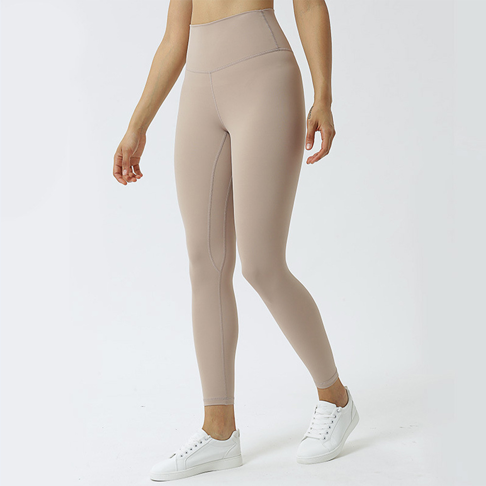 Amazon New Double-Sided Sanding Yoga Pants Women's Skin-Friendly Nude Feel Yoga Ninth Pants High Waist Hip Lift Yoga