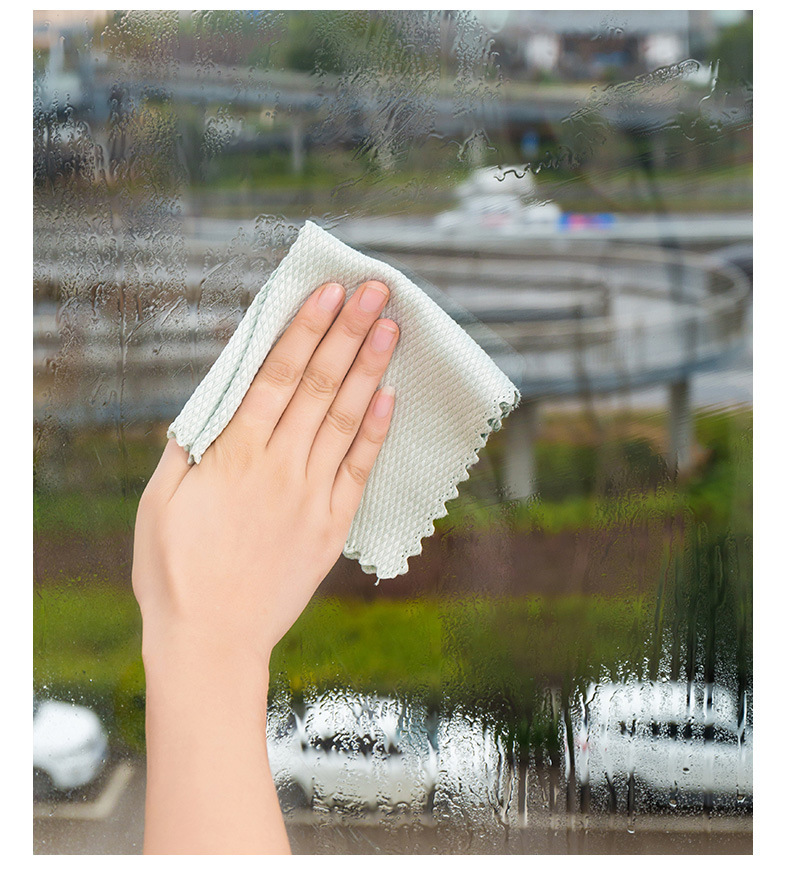 现货批发鱼鳞抹布擦玻璃吸水不掉毛不留痕清洁抹布菱形格擦玻璃布