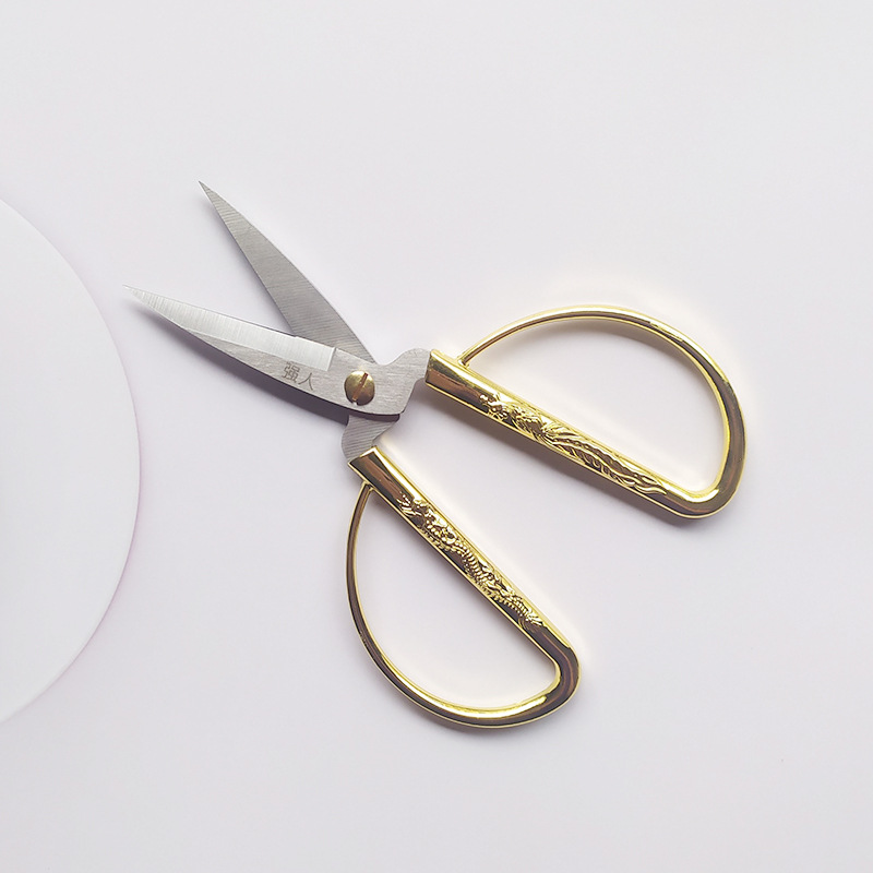 金达强人不锈钢龙凤合金剪刀家用手工剪婚礼喜庆开业剪彩裁缝剪