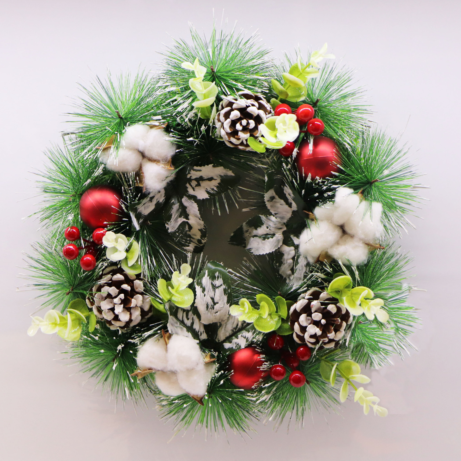 2022 New Christmas Decoration Garland Shopping Window Hotel Ornaments Pine Cone Wreath 25cm Scene Decorations