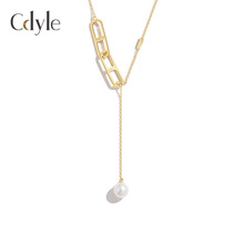 西黛尔新款项链女925纯银项链时尚气质淡水珍珠吊坠项链锁骨链