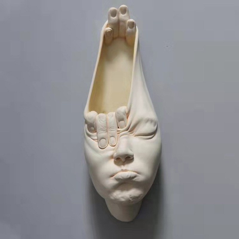 跨境新品超现实主义艺术品雕塑抽象人脸墙面挂饰现代简约装饰摆件