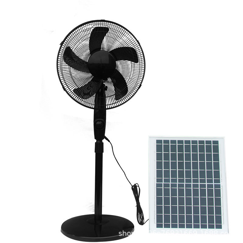 跨境太阳能风扇立式16寸落地扇可充电家用停电应急户外野营电风扇