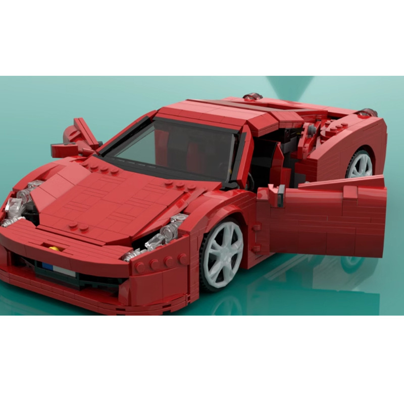 moc-159683积木兼容乐高汽车模型法拉利458 跑车拼装套装模型玩具