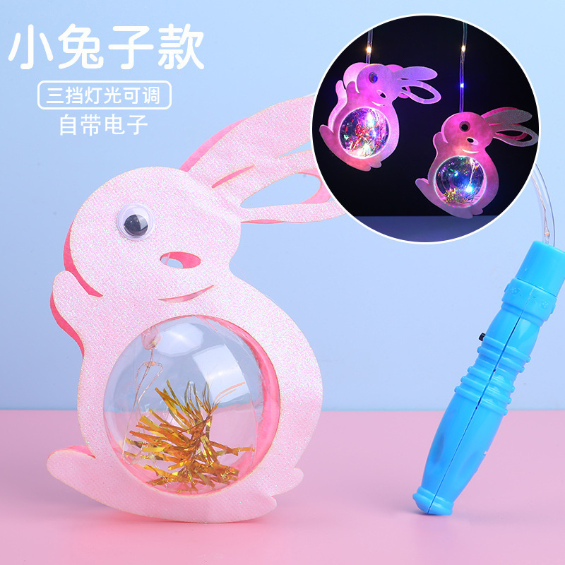 Wholesale Stall Night Market Park Stall Push Flash Bounce Ball Portable Cartoon Lantern Children's Luminous Toys