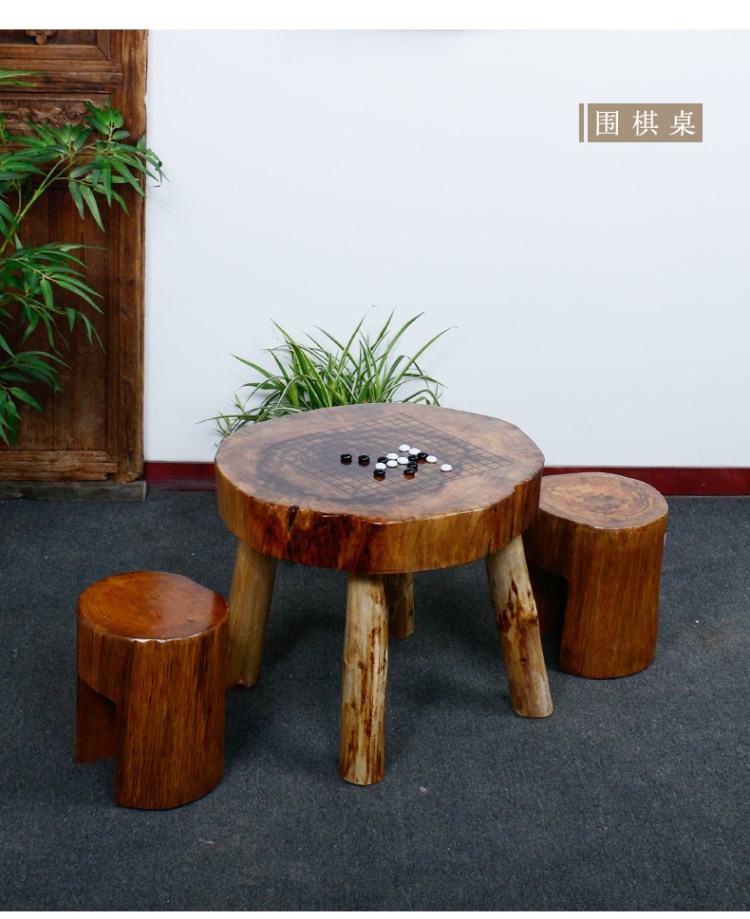 香樟木象棋桌中式实木家用棋盘桌围棋桌室内多功能桌盘民宿小茶桌