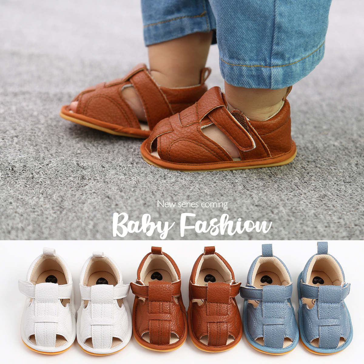 Spring and Summer Baby Sandals Baby Shoes Soft Bottom Non-Slip Toddler Shoes 0-1 Years Old Newborn M1999