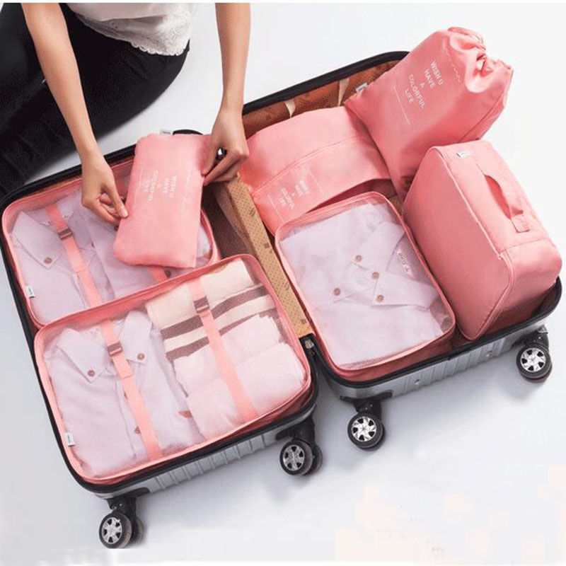 Travel Seven-Piece Buggy Bag Clothes Finishing Packing Bag Travel Luggage Clothing Underwear Storage Bag Wholesale