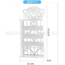 30cm芭芘娃娃鞋柜高跟鞋鞋架鞋柜收纳鞋柜女孩过家家玩具配件60g